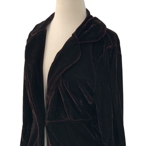 RANCHO ESTANCIA Fenway Velvet Boho Duster Jacket Chocolate Brown Western Size L - Picture 7 of 11